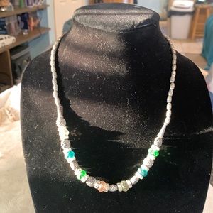 Silver and beaded necklace